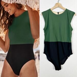 Summersalt Green and Black One Piece Swimwear